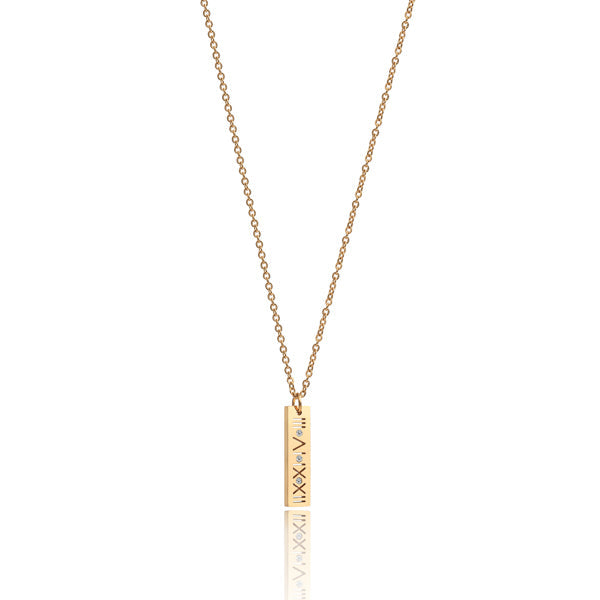 Rose Gold Atlas Bar Pendant Necklace