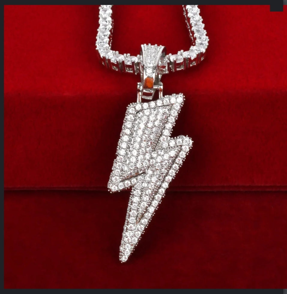 Men’s Lightning Pendant Rope Chain Necklace