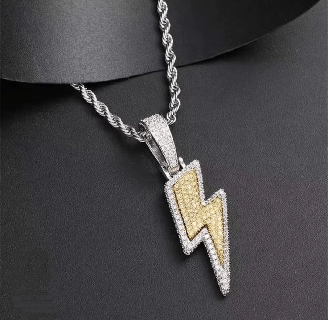Men’s Lightning Pendant Rope Chain Necklace