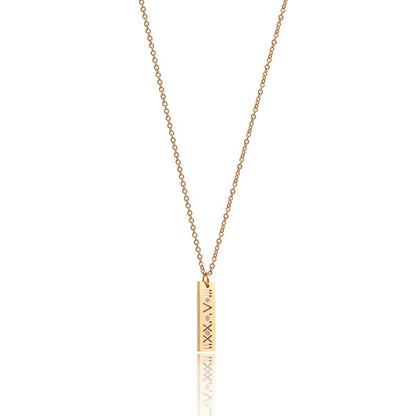 Rose Gold Atlas Bar Pendant Necklace