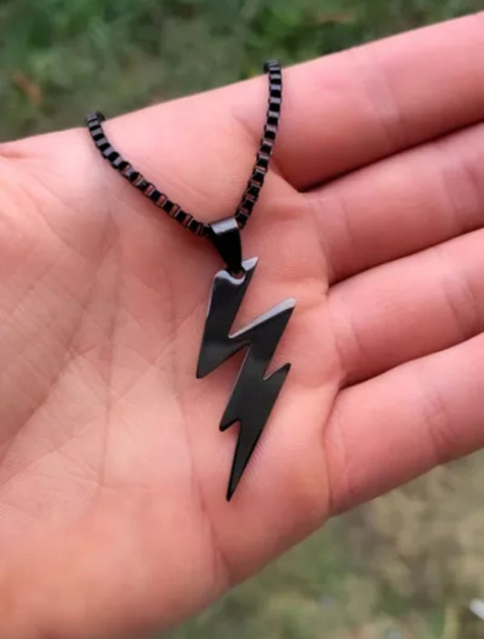 Minimalist Lightning Bolt Pendant Necklace