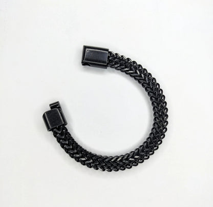 Men’s Black Stainless Steel Franco Chain Bracelet