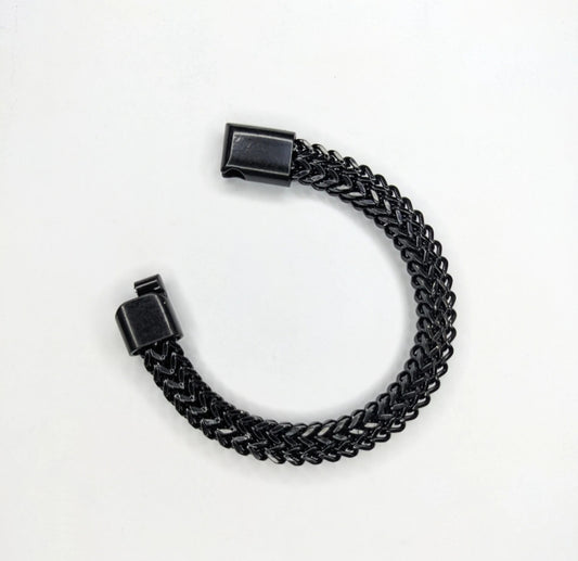 Men’s Black Stainless Steel Franco Chain Bracelet