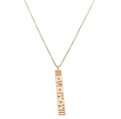 Rose Gold Atlas Bar Pendant Necklace